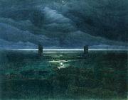 Caspar David Friedrich Seashore by Moonlight oil painting artist